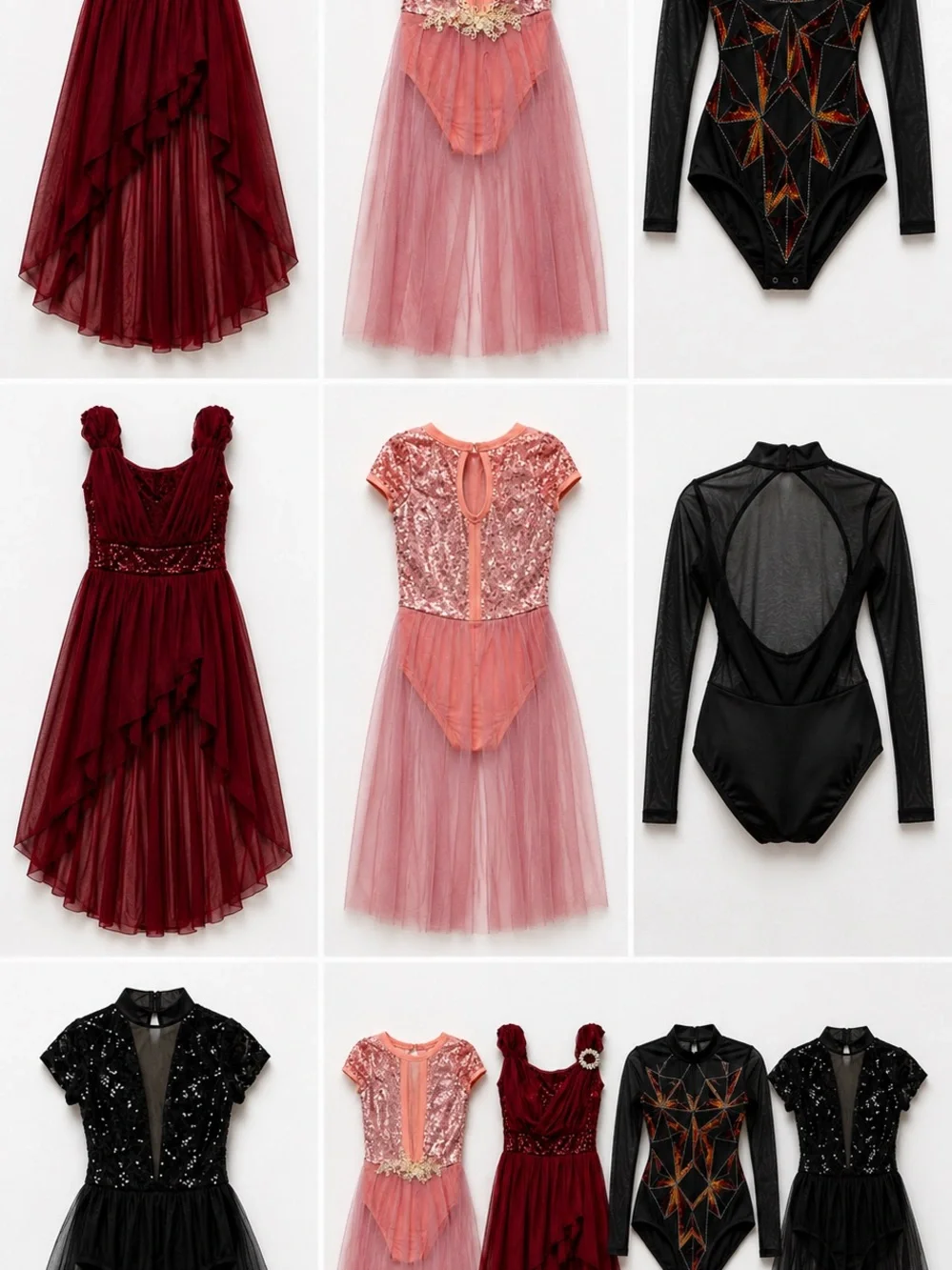 4 Lyrical/Contemporary Performance Dance Costume Bundle AXS/CL